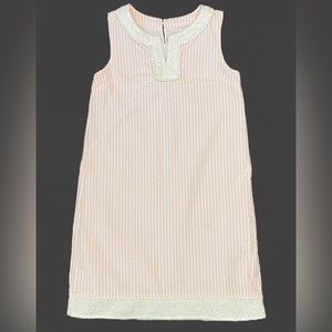 💖 Vineyard Vines Girls Seersucker Dress | Sleeveless | Pink and White | Size 10